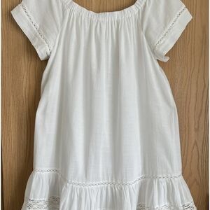 Rebecca Taylor Cream Color Textured Rebecca Taylor Off The Shoulder Mini Dress